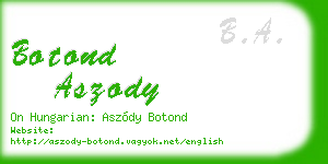botond aszody business card